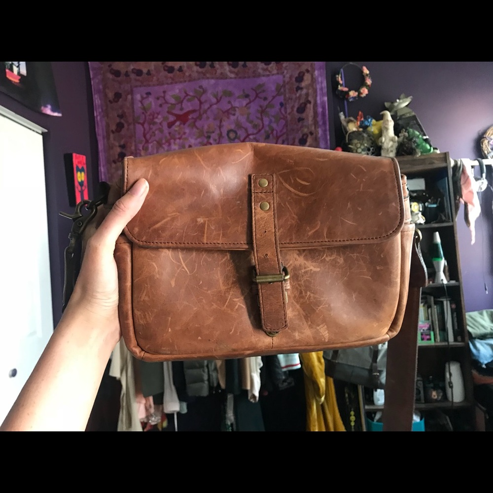 ONA Cognac Leather Bowery Camera Bag